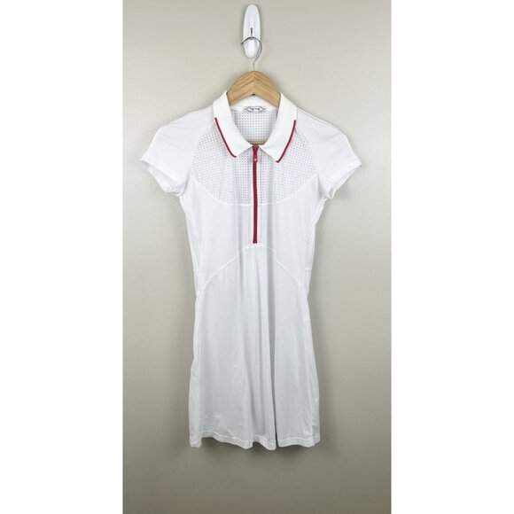 L'Etoile Sport Mesh Zip Performance Mini Dress Women's Small White Preppy Tennis - Picture 1 of 8